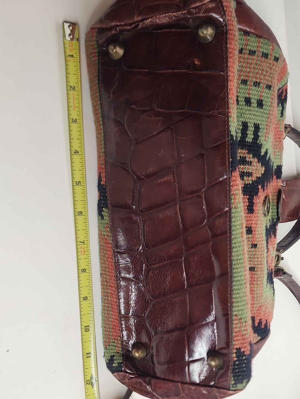 Danielle Nicole Vtg Made In Italy Brown Leather Interior Doctors Style Handbag - Picture 14 of 16